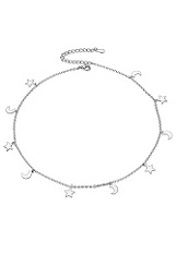 gorgeous tiny silver charms bead baby necklace